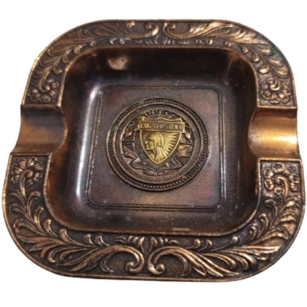 Vintage Lake George New York Ashtray Copper / Bronze